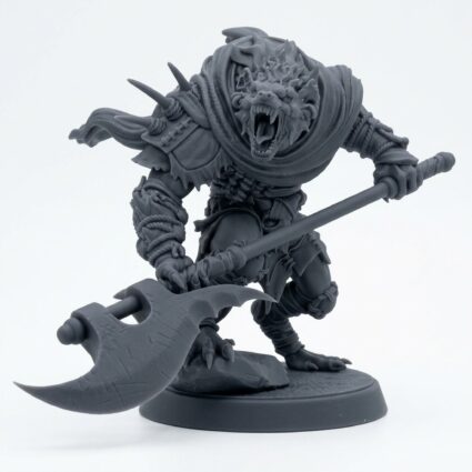 Boneyard Gnoll D - Gray Resin 3D Printed Miniature