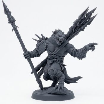 Boneyard Gnoll Stalker - Gray Resin 3D Printed Miniature