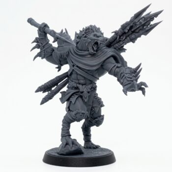 Boneyard Gnoll Stalker C - Gray Resin 3D Printed Miniature