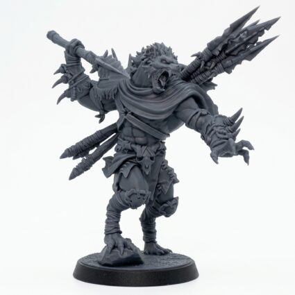 Boneyard Gnoll Stalker C - Gray Resin 3D Printed Miniature