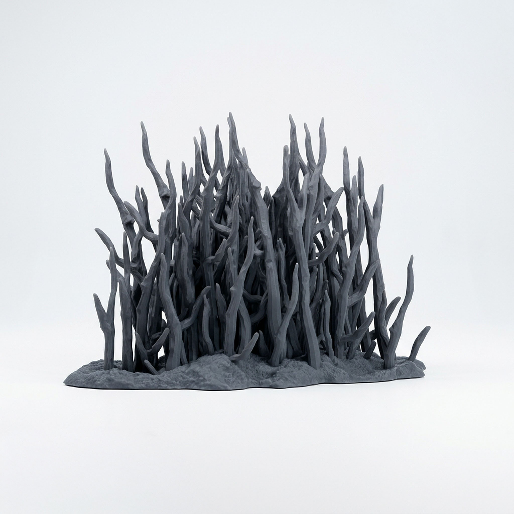 Bramble Cluster - Gray Resin 3D Printed Miniature