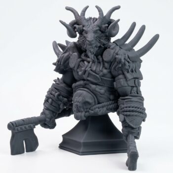 Beastkin Greathorn - Gray Resin 3D Printed Miniature