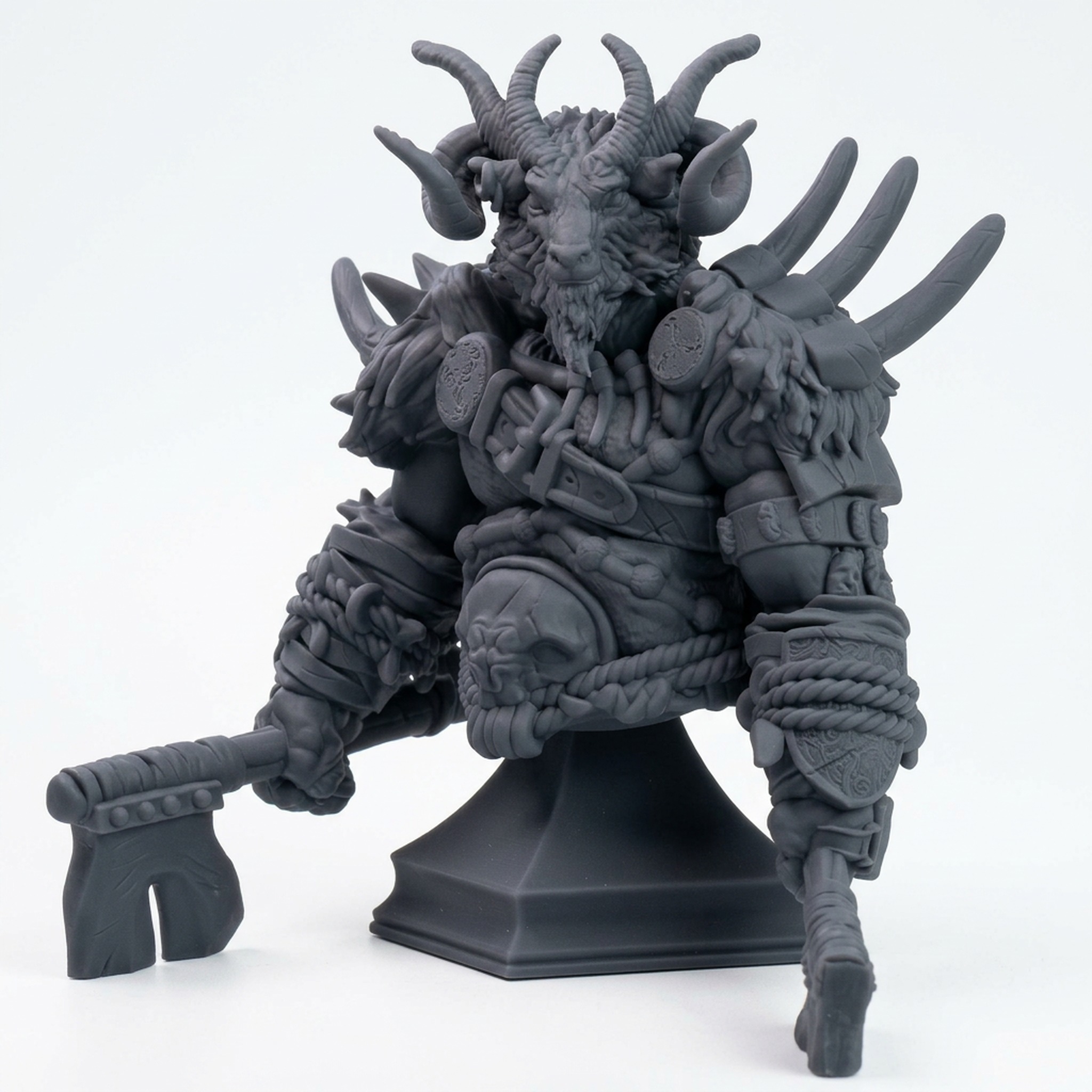 Beastkin Greathorn - Gray Resin 3D Printed Miniature