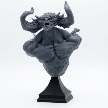 Fire Bound Djinn - Gray Resin 3D Printed Miniature