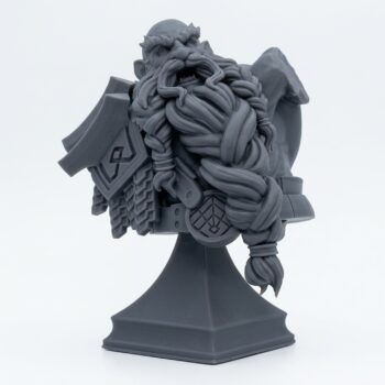 Firepeak Dwarf Bust - Gray Resin 3D Printed Miniature