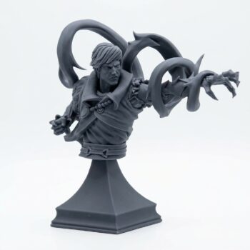 BUST Jarex Varr - Saurian Isles by Mamoth Factory - Gray Resin 3D Printed Miniature