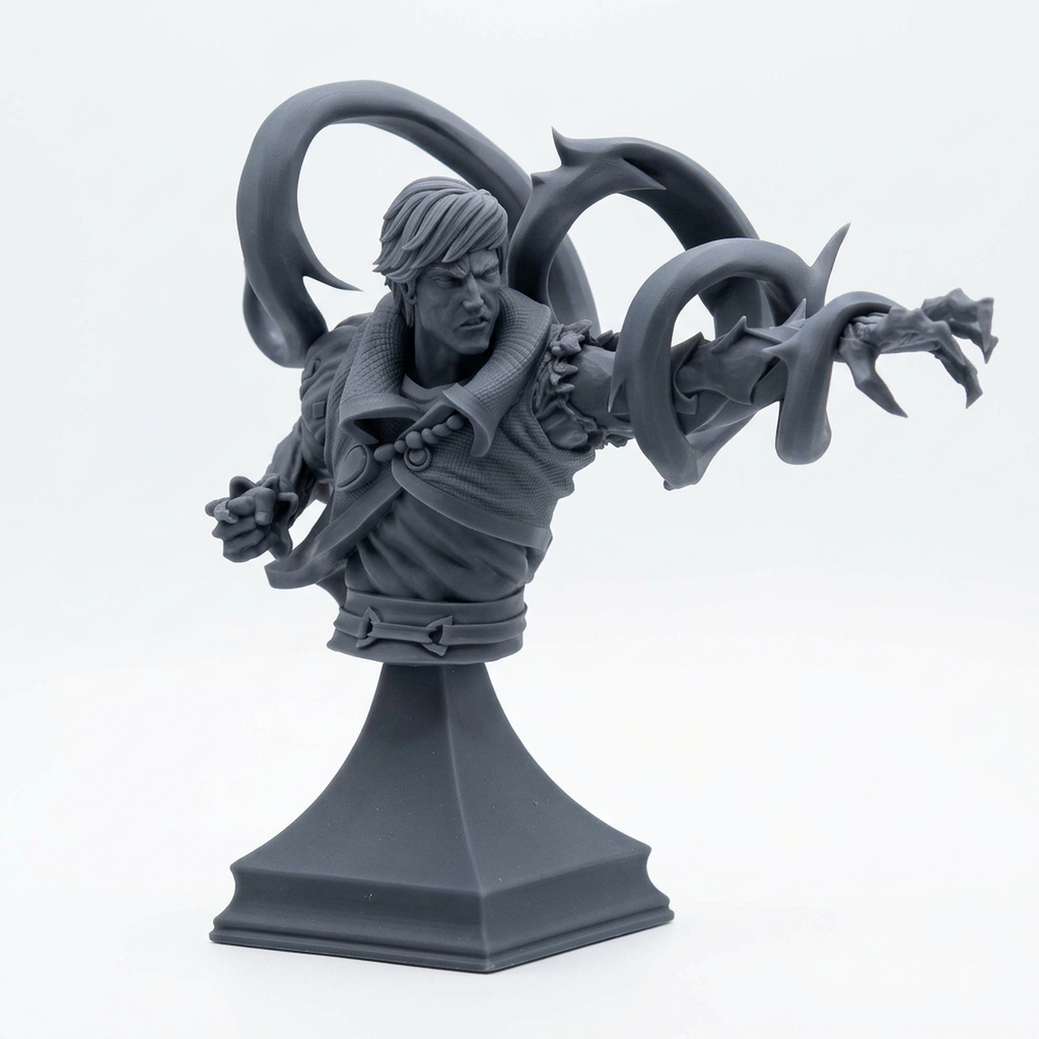 BUST Jarex Varr - Saurian Isles by Mamoth Factory - Gray Resin 3D Printed Miniature