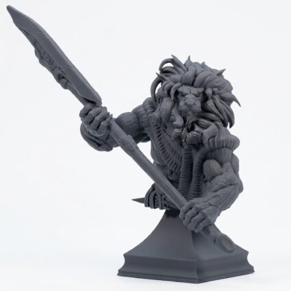 Leorin Warblade Bust - Gray Resin 3D Printed Miniature