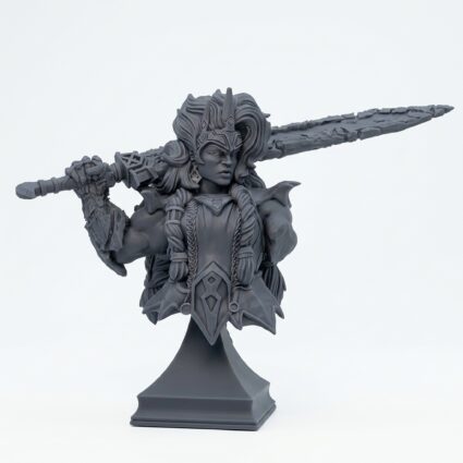 Bust Mountain Queen V B - Gray Resin 3D Printed Miniature