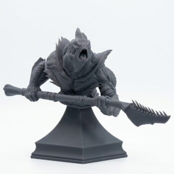 Sahuagin Warrior Bust - Gray Resin 3D Printed Miniature