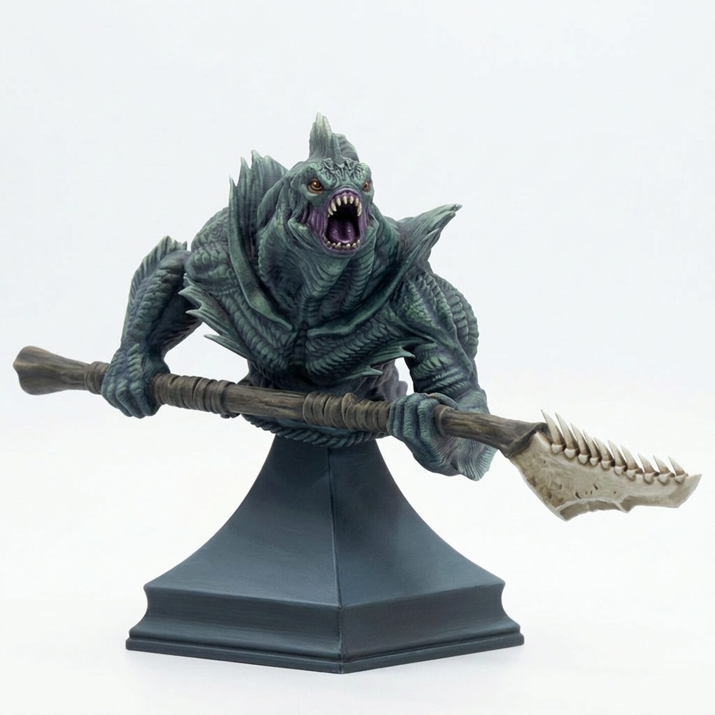 Sahuagin Warrior Bust - Painted 3D Printed Miniature