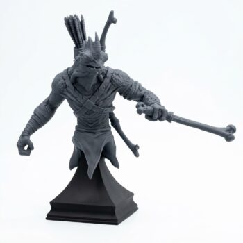 BUST Saurian Skirmisher 1 - Saurian Isles - Mammoth Factory - Gray Resin 3D Printed Miniature