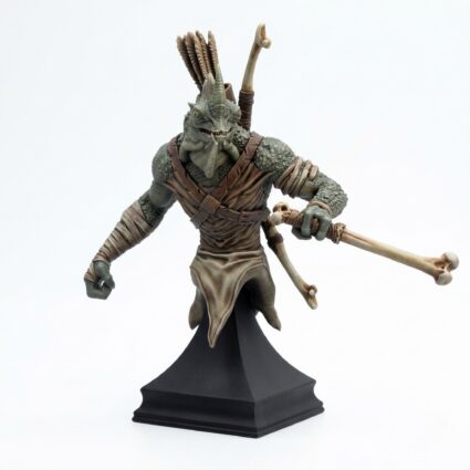BUST Saurian Skirmisher 1 - Saurian Isles - Mammoth Factory - Painted 3D Printed Miniature