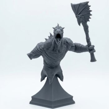 Saurian Warrior 3 Bust - Saurian Isles - Mammoth Factory - Gray Resin 3D Printed Miniature