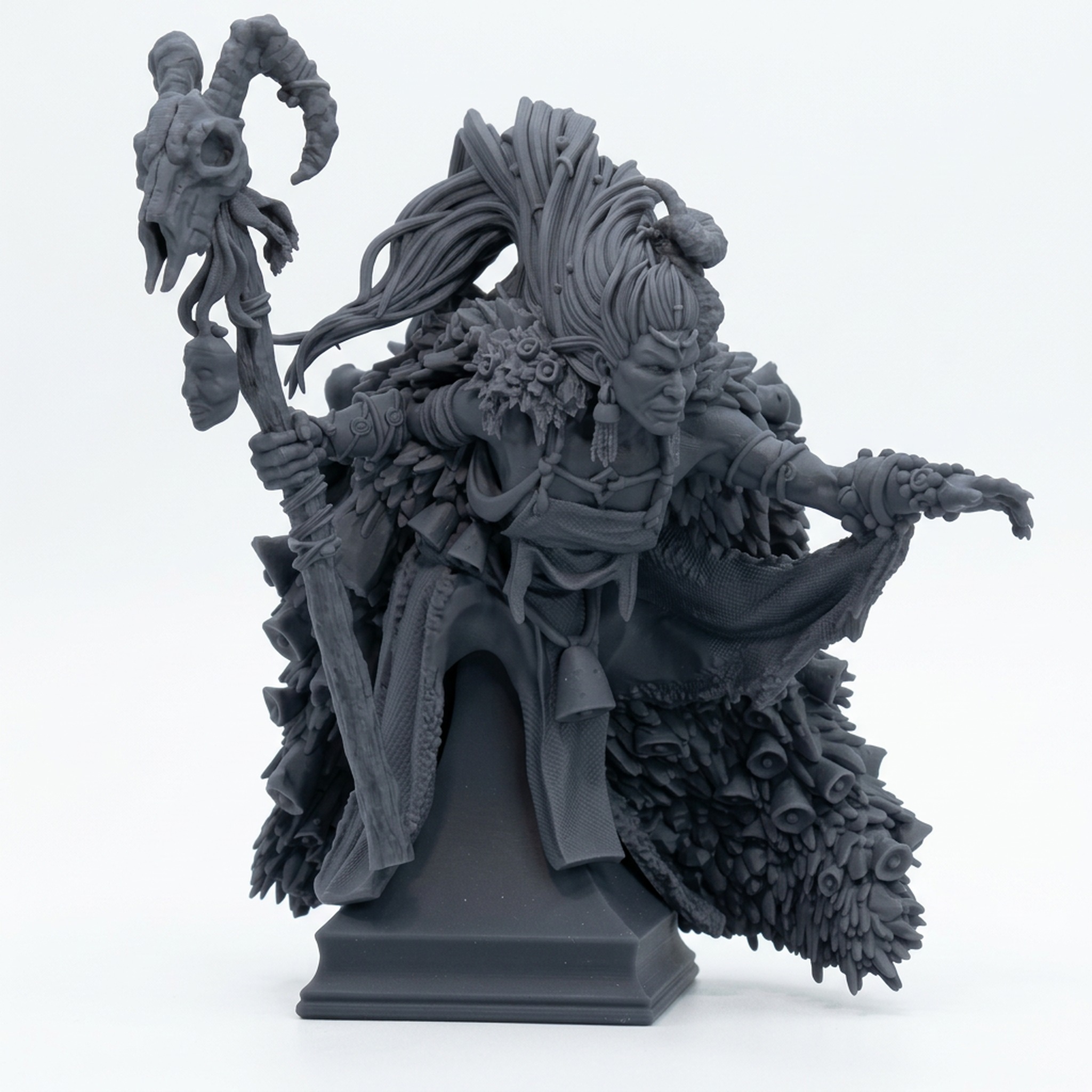 Savage Witch Bust - Gray Resin 3D Printed Miniature