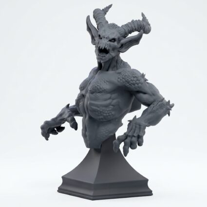 Scrapling Imp Bust - Gray Resin 3D Printed Miniature