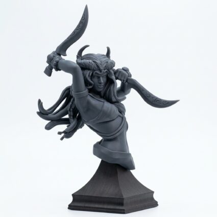 Soraya Blade Dancer - Gray Resin 3D Printed Miniature