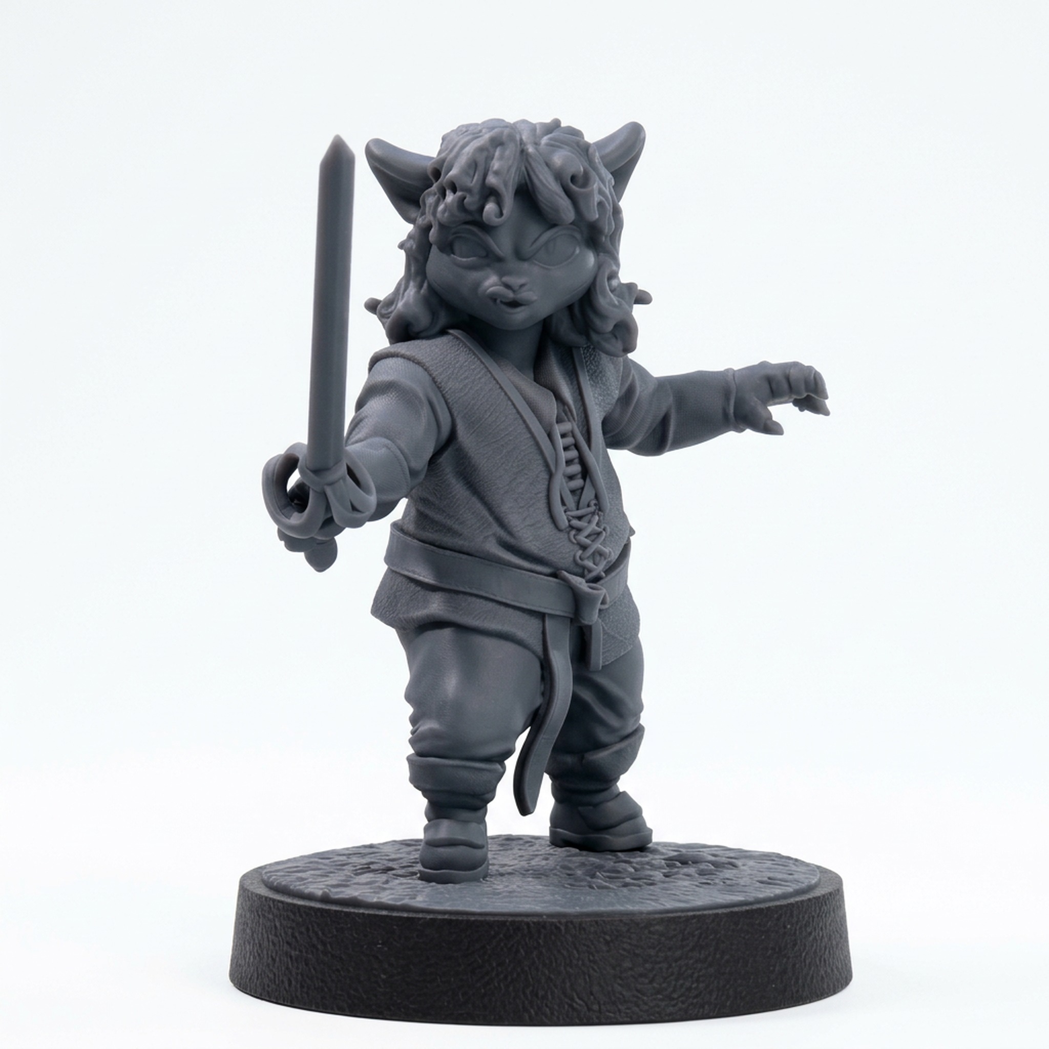 Catigo Montoya - Gray Resin 3D Printed Miniature