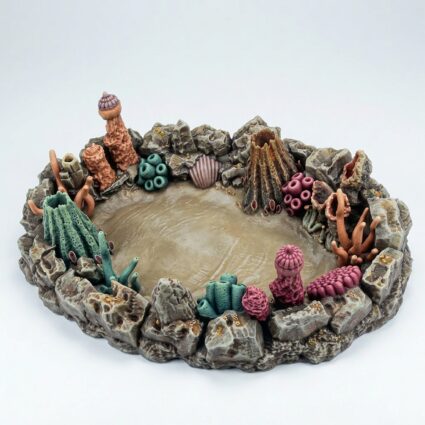Coral Dice Tray - Painted 3D Printed Miniature