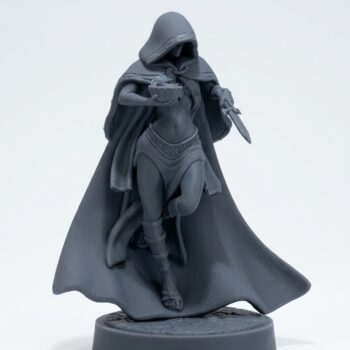 Dark Maiden C - Gray Resin 3D Printed Miniature
