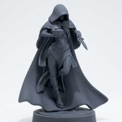 Dark Maiden C - Gray Resin 3D Printed Miniature