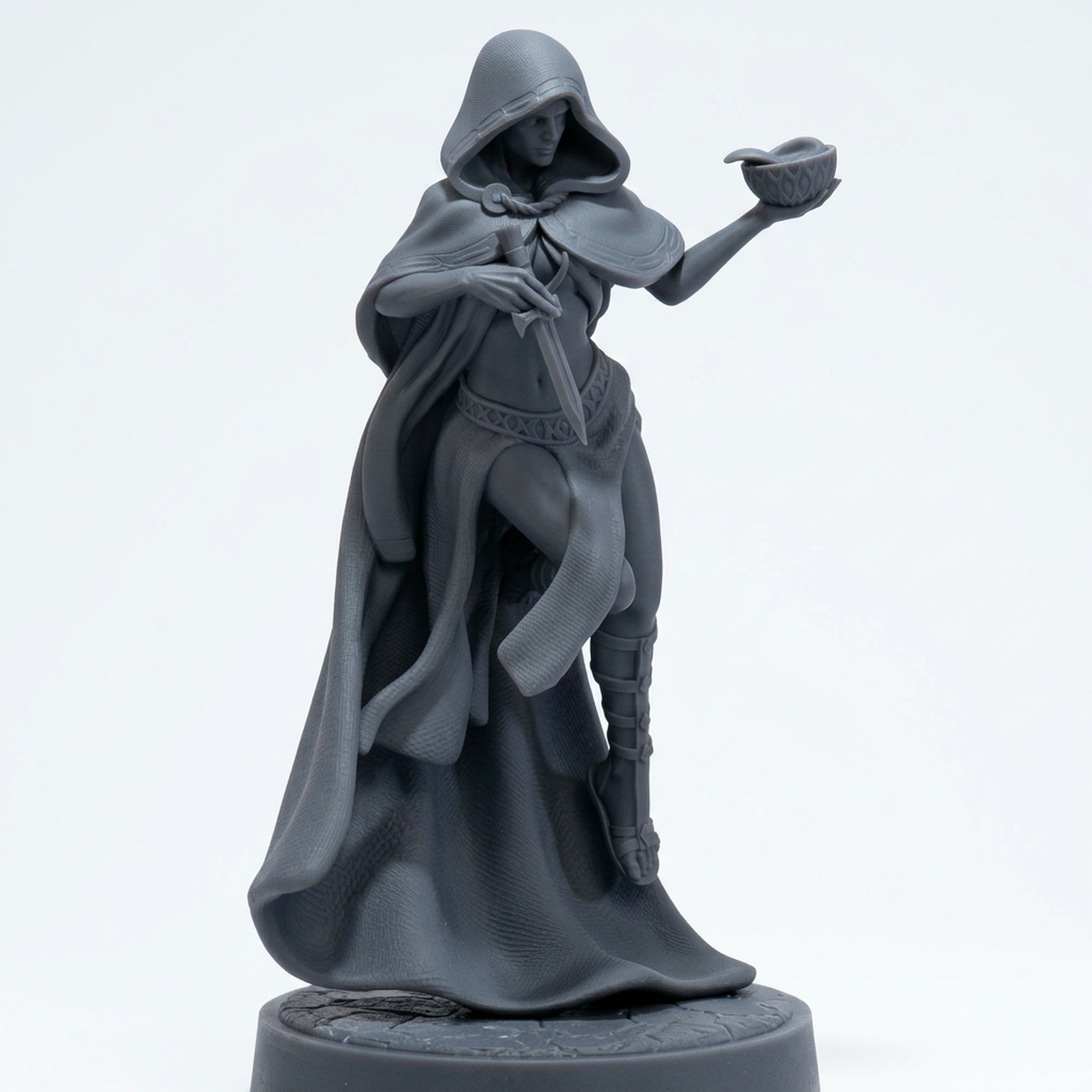Dark Maiden D - Gray Resin 3D Printed Miniature