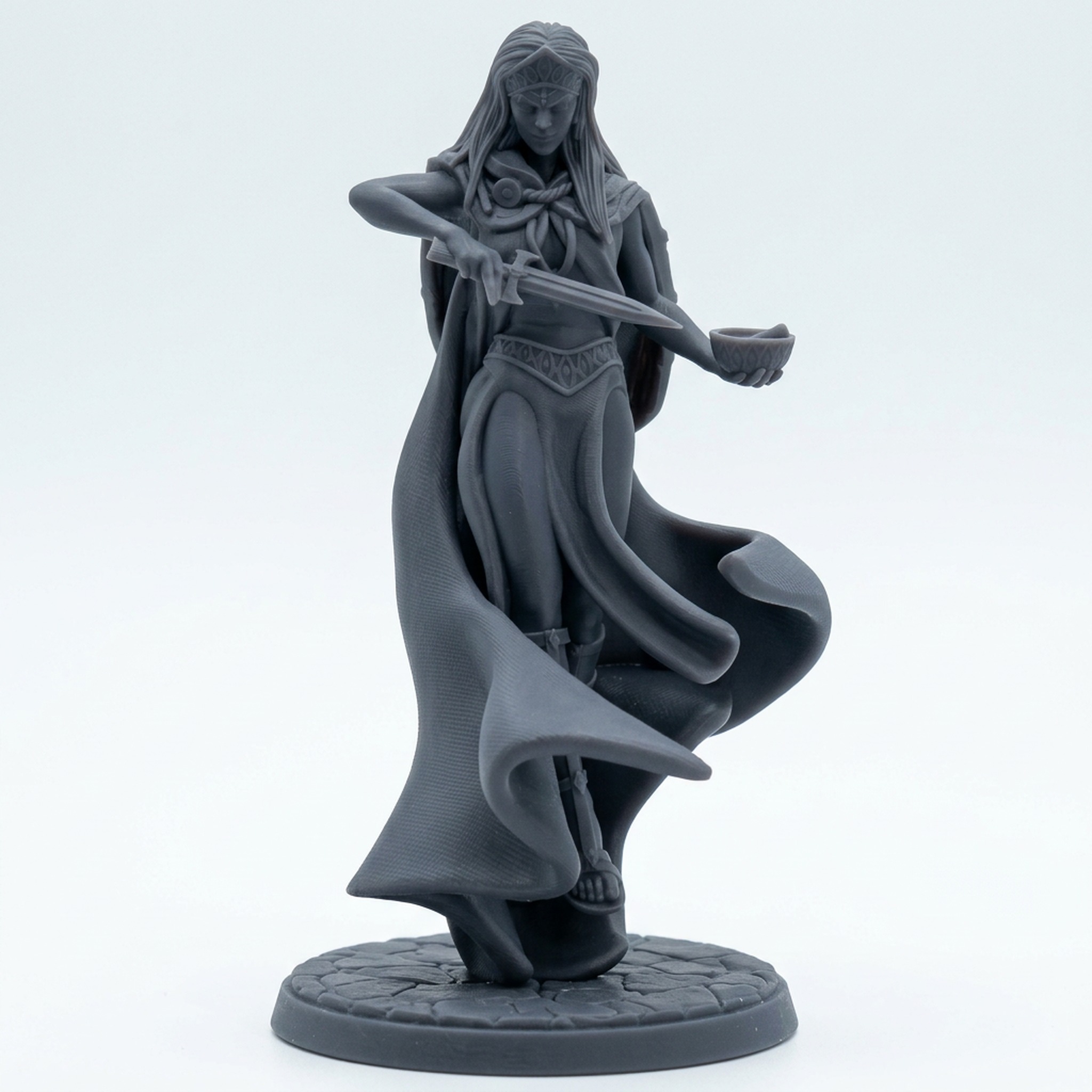 Dark Maiden E - Gray Resin 3D Printed Miniature