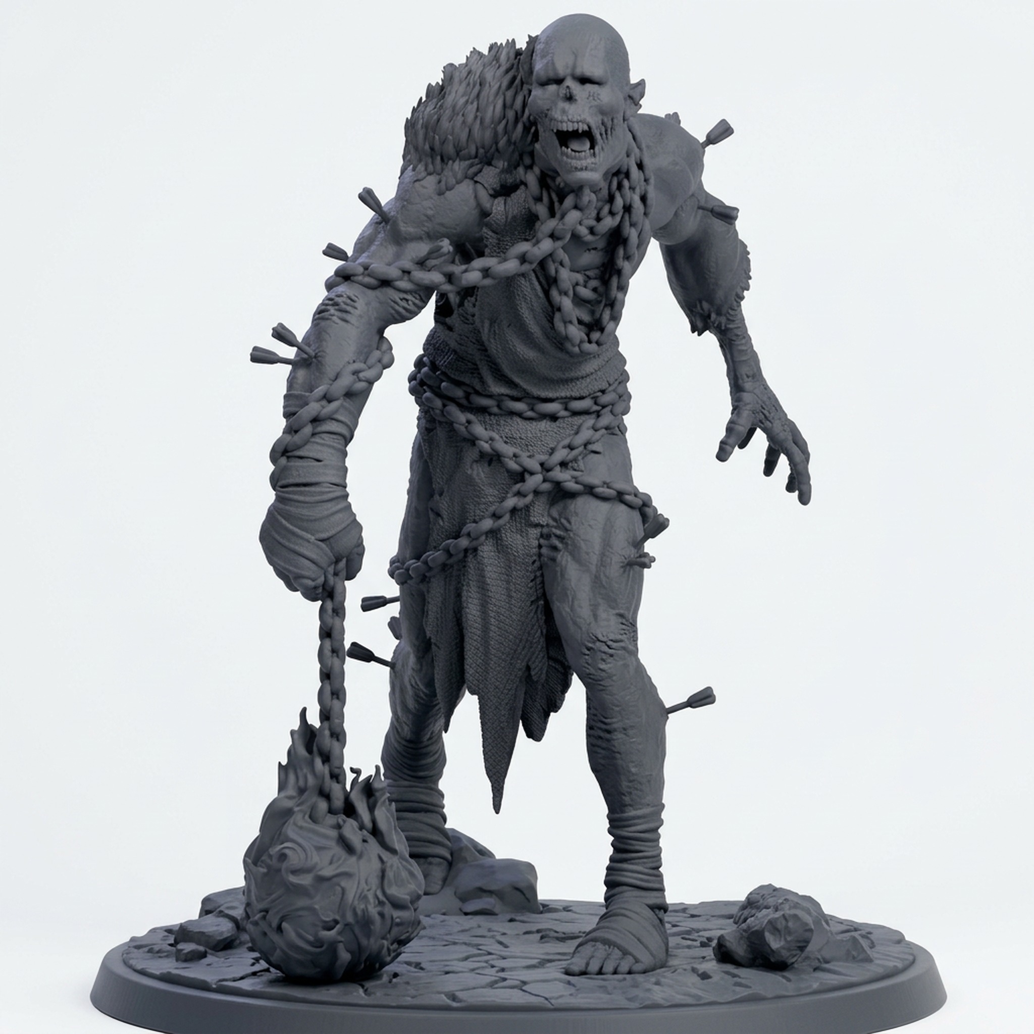 Death Bound Hulker - Gray Resin 3D Printed Miniature