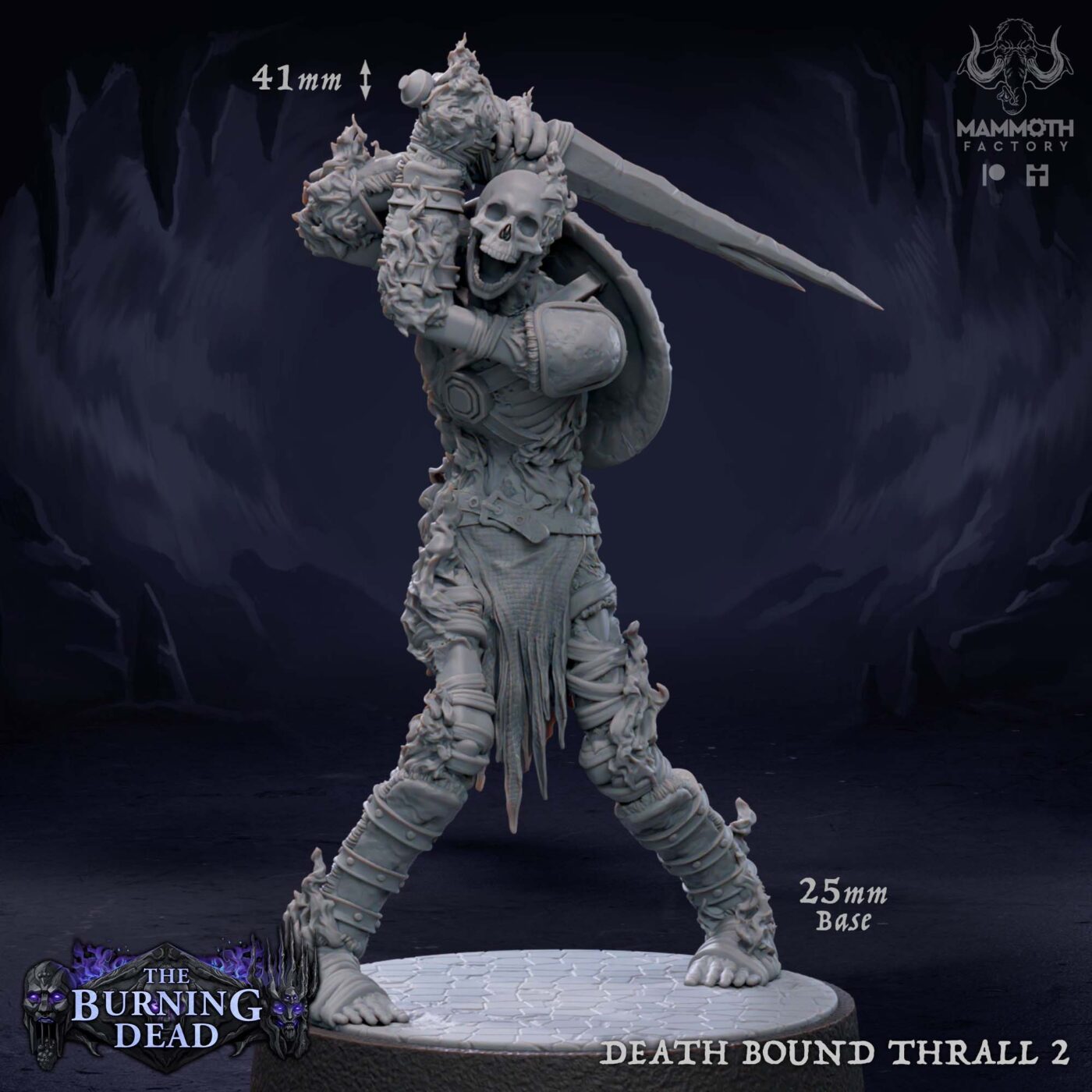 Death Bound Thrall 2 Fire Miniature