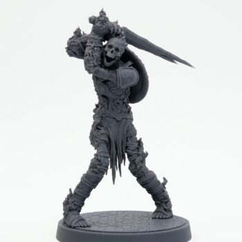 Death Bound Thrall 2 Fire - Gray Resin 3D Printed Miniature