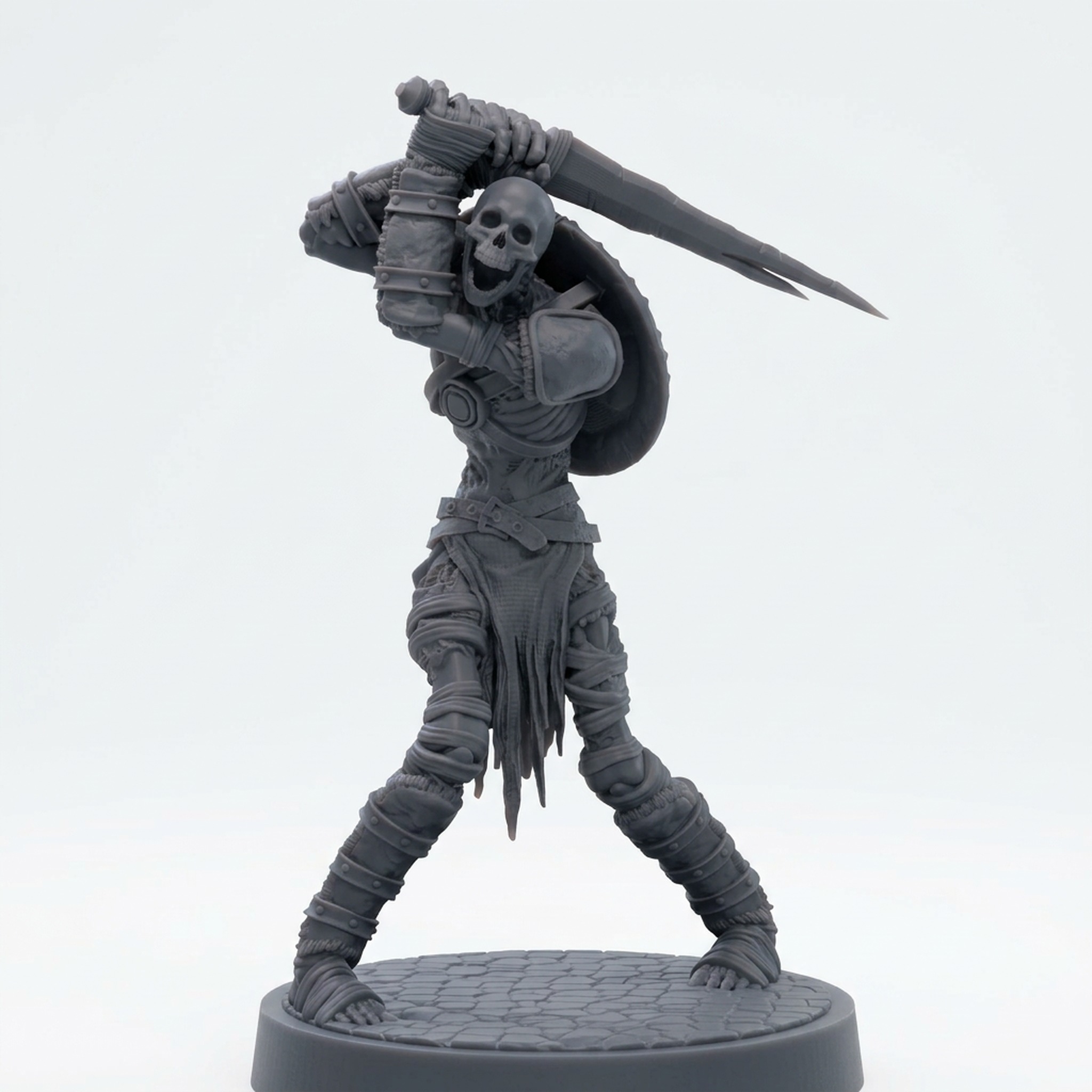 Death Bound Thrall B - Gray Resin 3D Printed Miniature