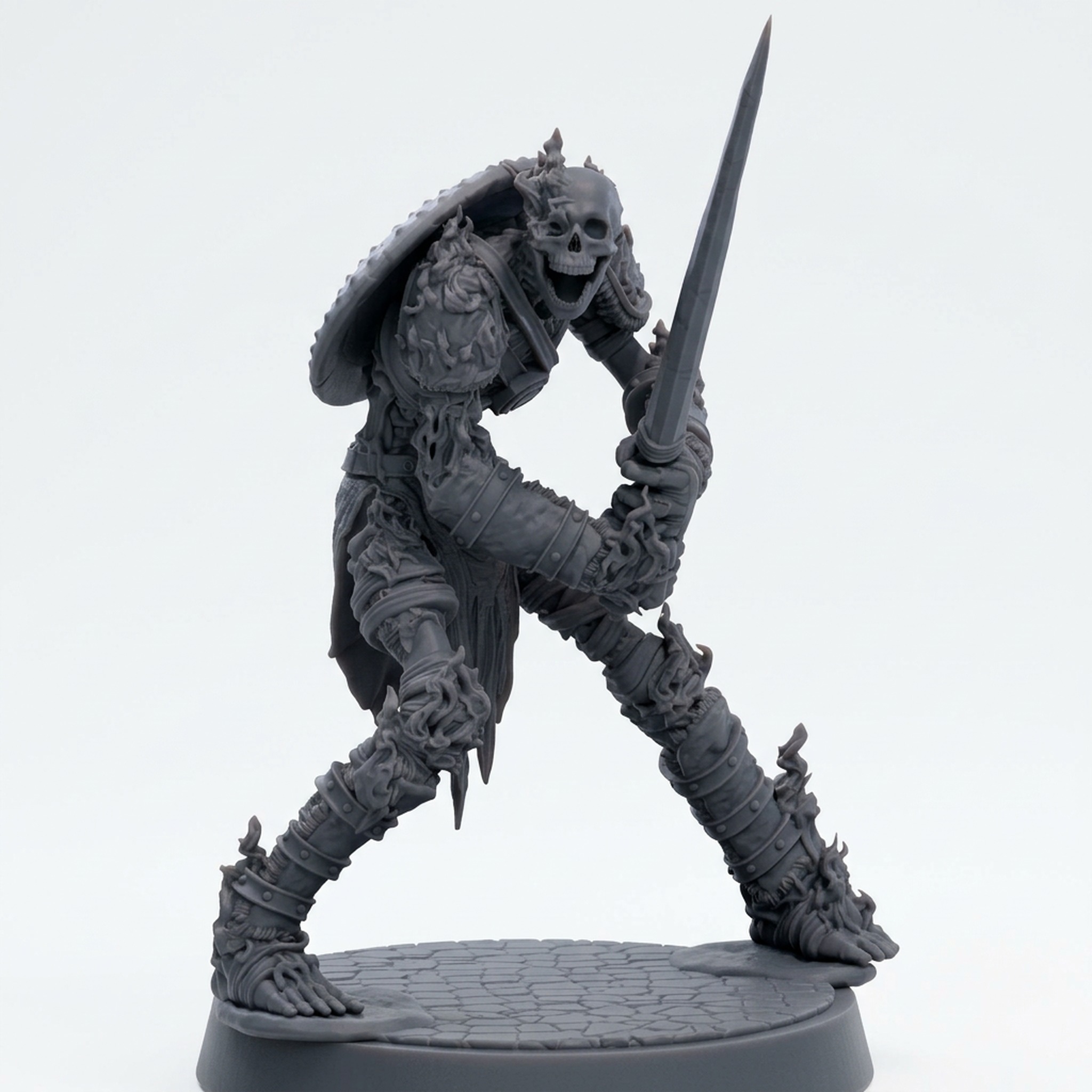 Death Bound Thrall - Gray Resin 3D Printed Miniature
