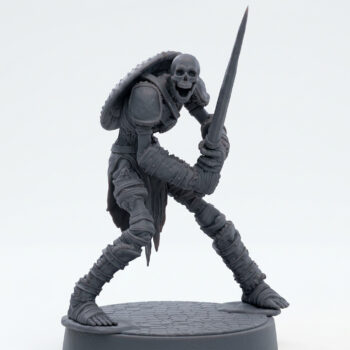 Death Bound Thrall - Gray Resin 3D Printed Miniature
