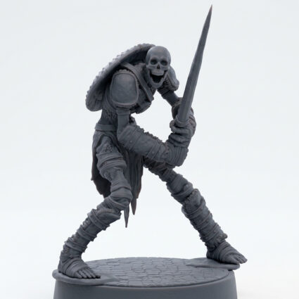 Death Bound Thrall - Gray Resin 3D Printed Miniature