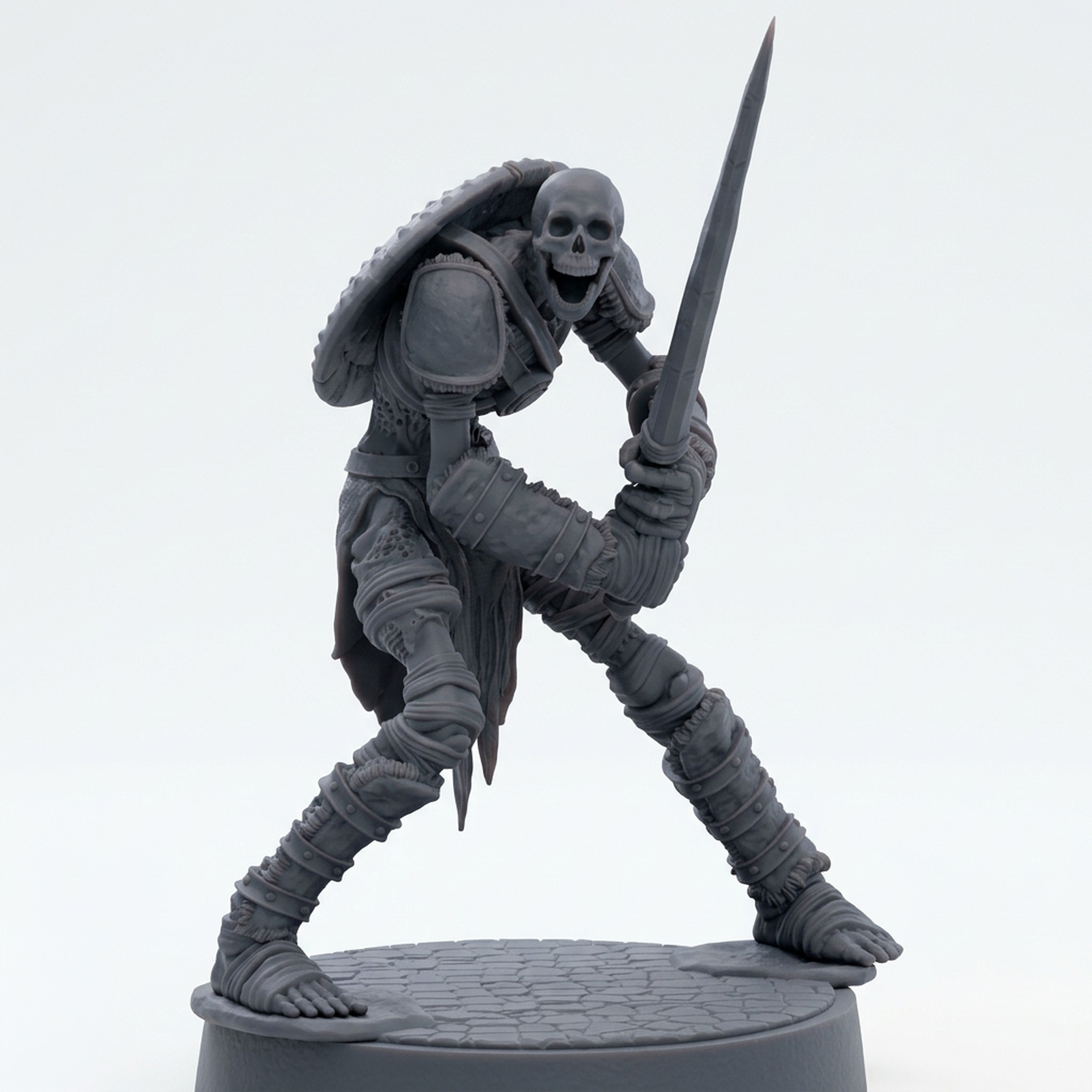 Death Bound Thrall - Gray Resin 3D Printed Miniature
