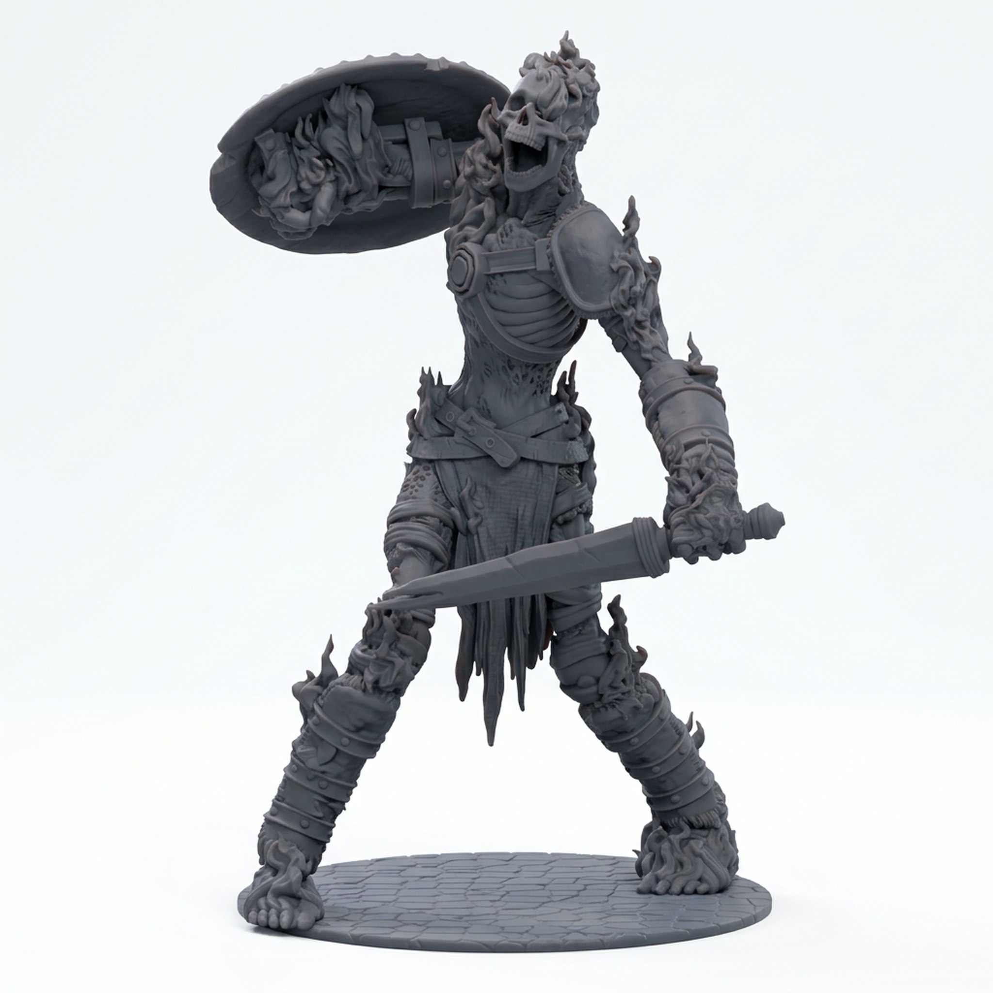 Death Bound Thrall D - Gray Resin 3D Printed Miniature