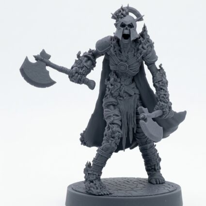 Death Bound Thrall 5 Fire - Gray Resin 3D Printed Miniature