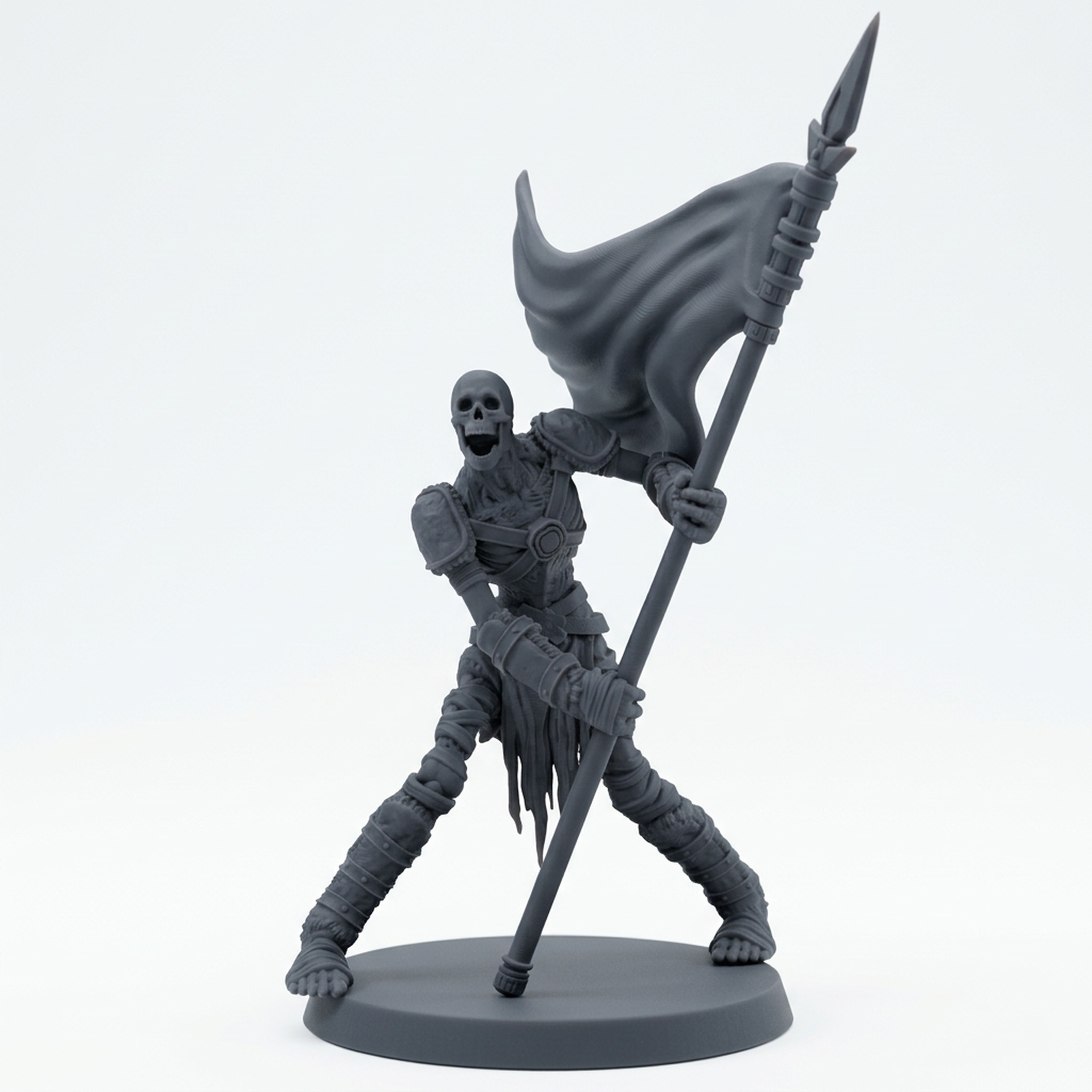 Death Bound Thrall 6 No Fire - Gray Resin 3D Printed Miniature