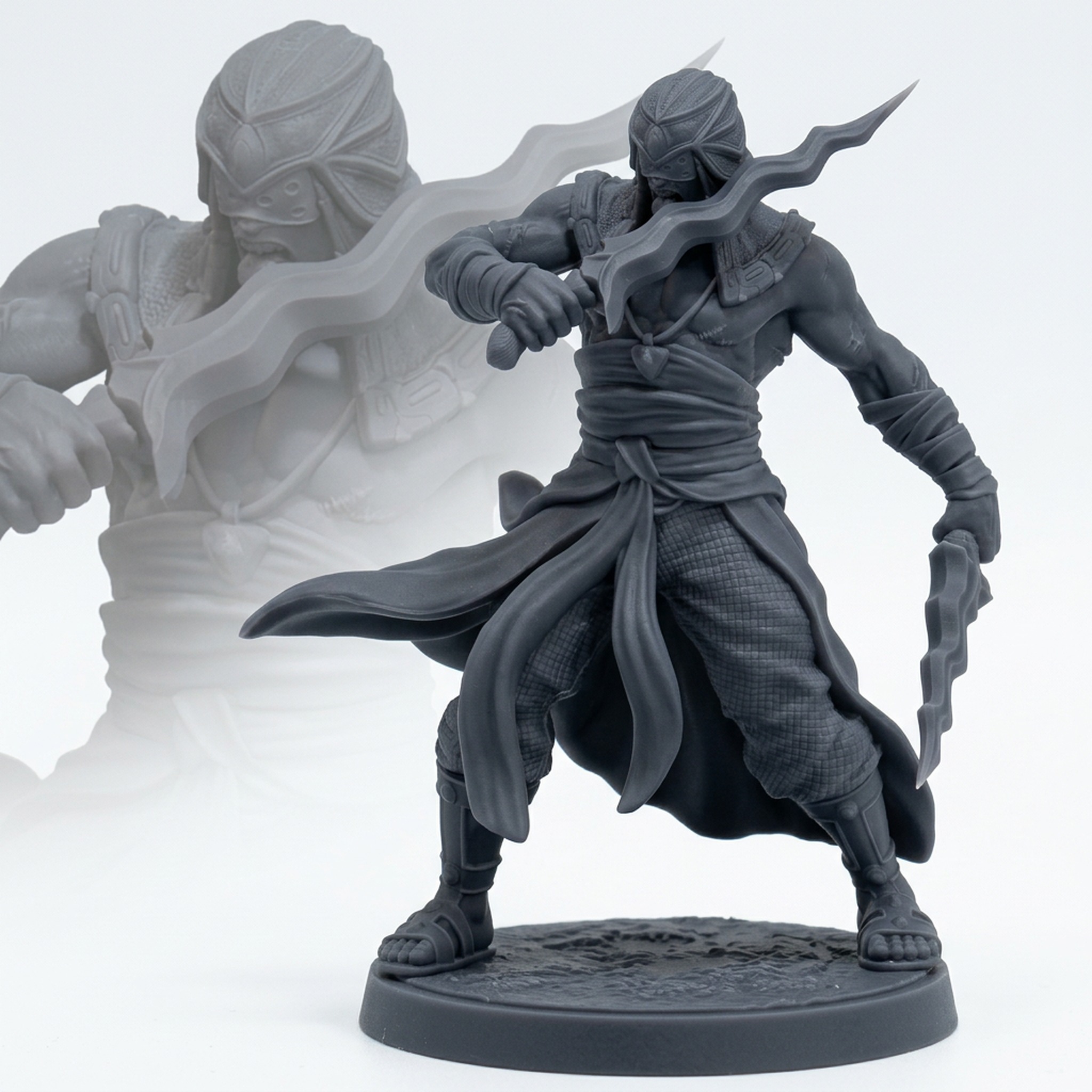 Death Cult Disciple C - Gray Resin 3D Printed Miniature
