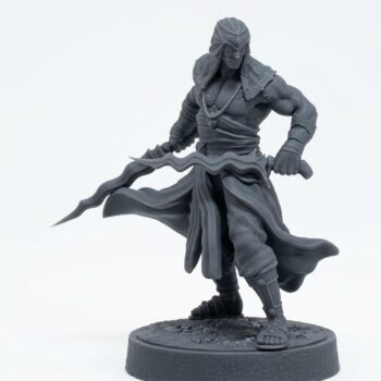 Death Cult Disciple D - Gray Resin 3D Printed Miniature