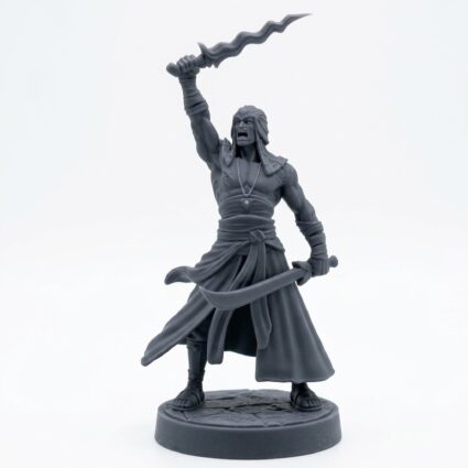Death Cult Disciple 8 Leader - Gray Resin 3D Printed Miniature