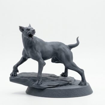 Dog - Gray Resin 3D Printed Miniature