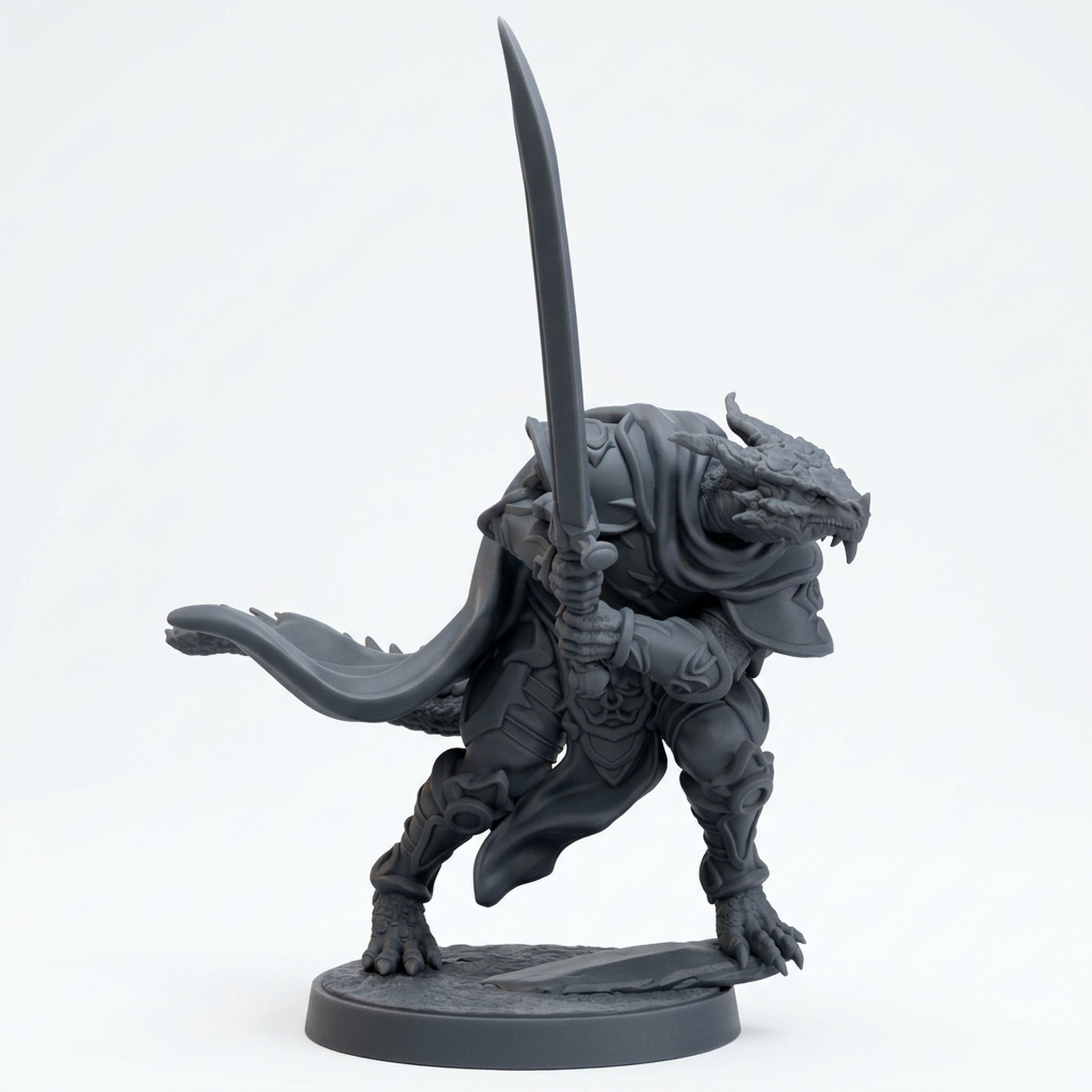 Drakkari Crusader C - Gray Resin 3D Printed Miniature
