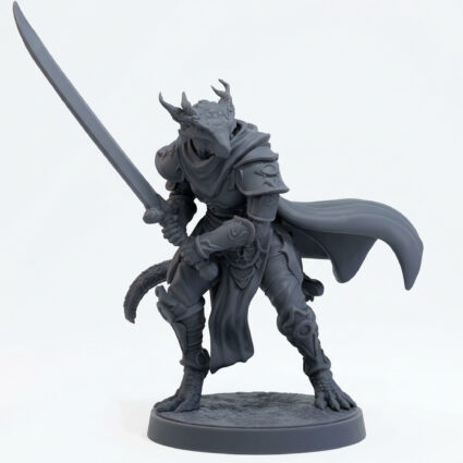 Drakkari Crusader D - Gray Resin 3D Printed Miniature
