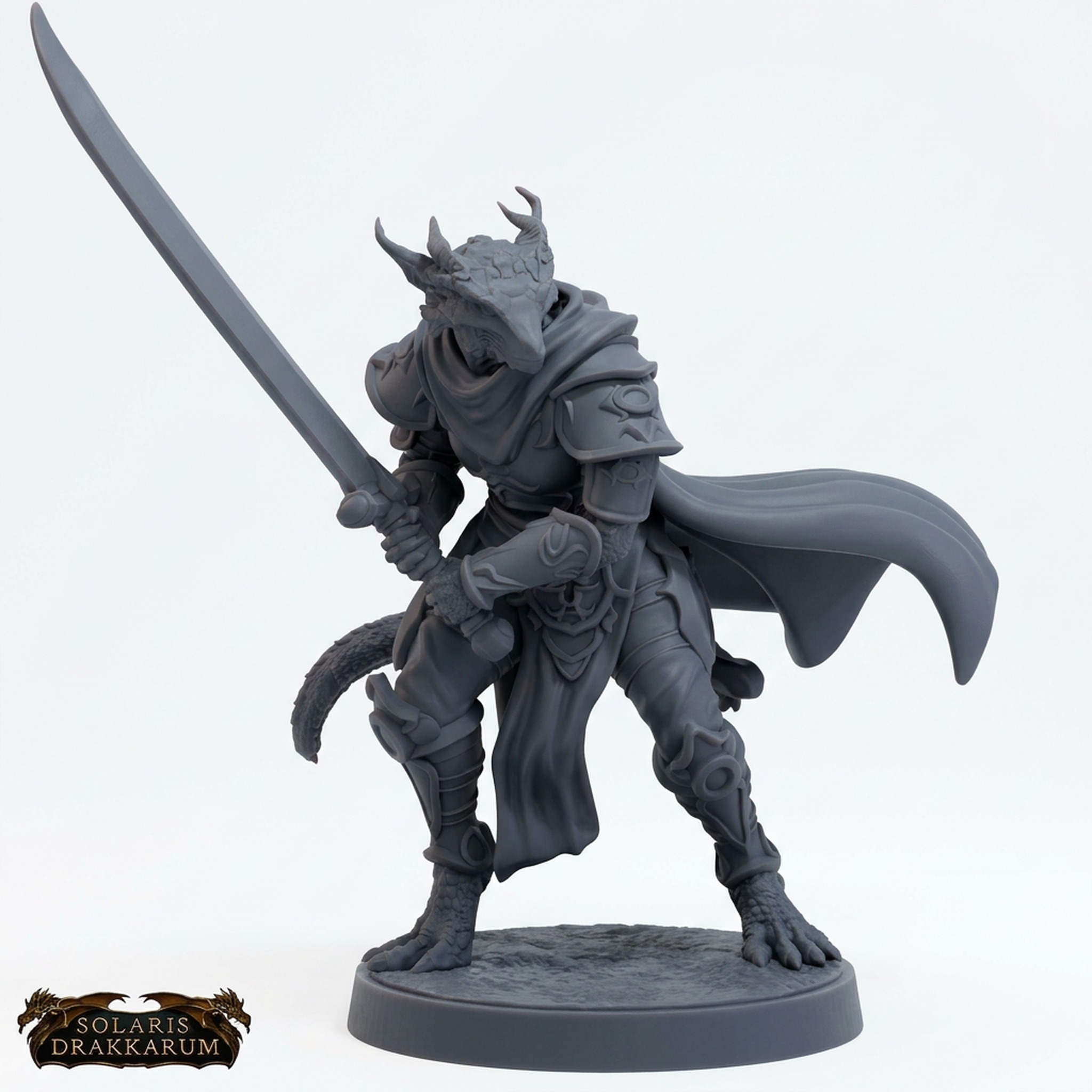 Drakkari Crusader D - Gray Resin 3D Printed Miniature