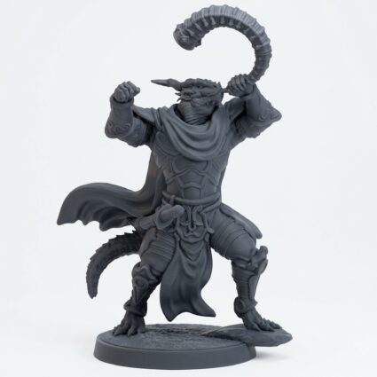 Drakkari Crusader 6 Musician - Gray Resin 3D Printed Miniature