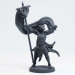 Drakkari Crusader 7 Bannerwoman - Gray Resin 3D Printed Miniature