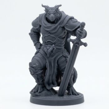 Drakkari Crusader Leader - Gray Resin 3D Printed Miniature