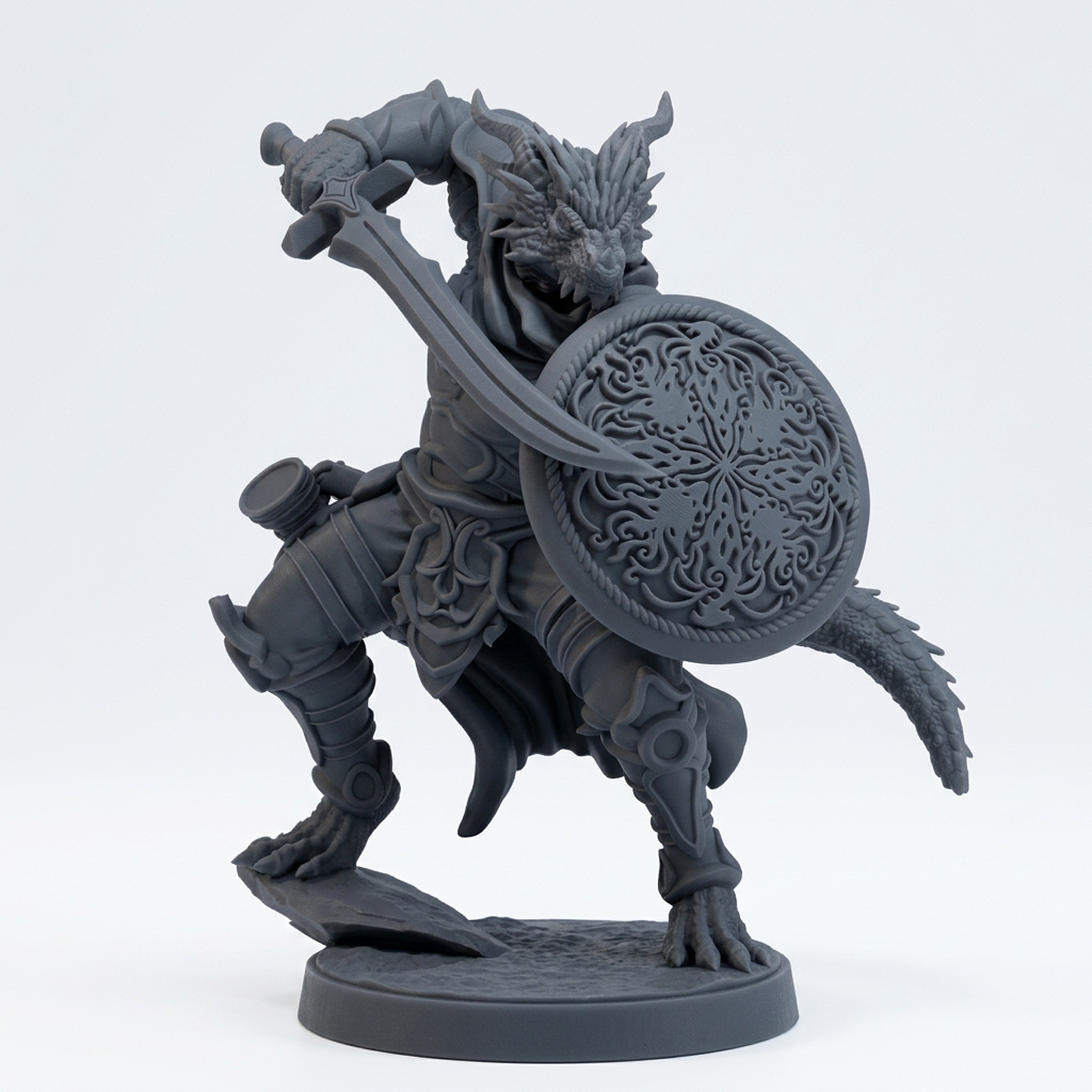Drakkari Flameblade D - Gray Resin 3D Printed Miniature