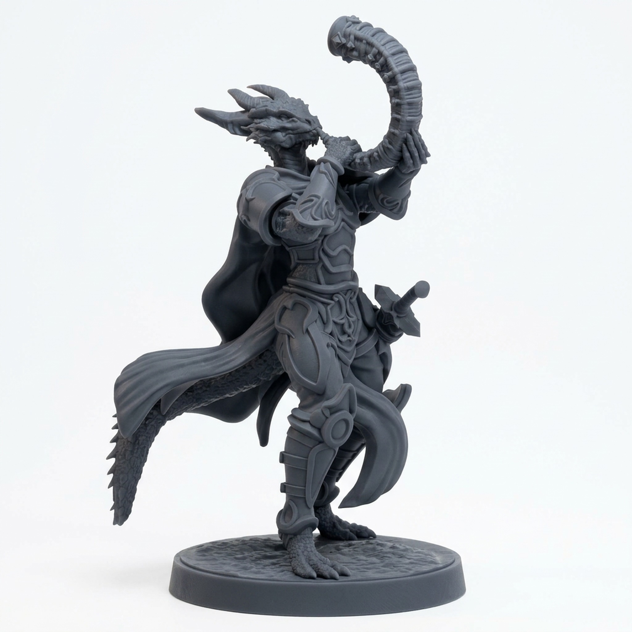 Drakkari Flameblade 6 Musician - Gray Resin 3D Printed Miniature
